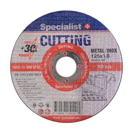 [250-01216] SPECIALIST+ metāla griešanas disks CUTTING, 125 x 1.6 x 22 mm