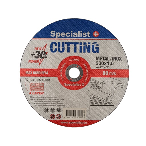 [250-02316] SPECIALIST+ metal cutting disc, 230x1.6x22 mm