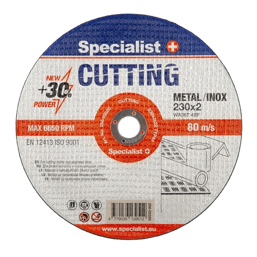 [250-02320] SPECIALIST+ metal cutting disc, 230x2x22 mm