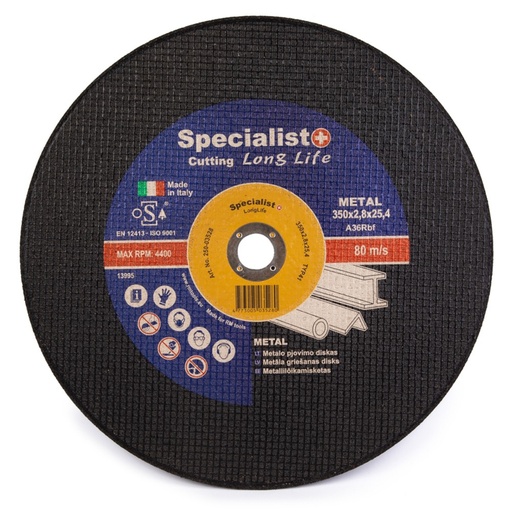 [250-03528] SPECIALIST+ metalo pj.diskas, 350x2,8x25,4 mm