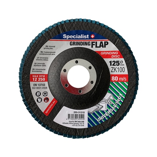 [250-31210] SPECIALIST+ flap disc, 125 mm, ZK100