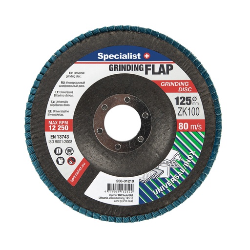 [250-31210] SPECIALIST+ vēdekļveida slīpēšanas disks ZK100, 125 mm