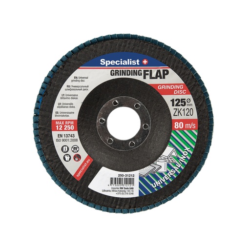 [250-31212] SPECIALIST+ flap disc, 125 mm, ZK120