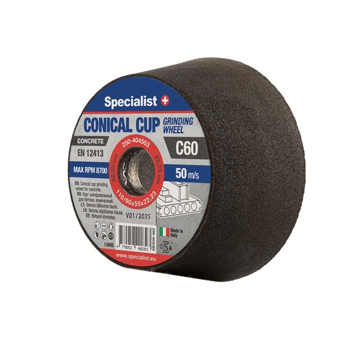 [250-404503] SPECIALIST+ conical cup grinding wheel C60, 110/90x55x22.23 mm
