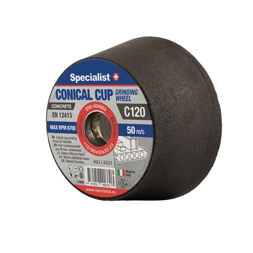 [250-404803] SPECIALIST+ betono šlif. taurė C120, 110/90x55x22.23 mm