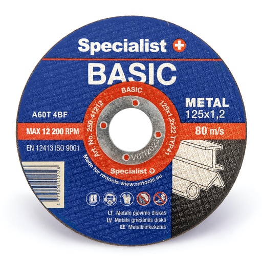 [250-41212] SPECIALIST+ metāla griešanas disks BASIC, 125 x 1.2 x 22 mm