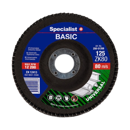 [250-51208] SPECIALIST+ flap disc BASIC, 125 mm, ZK80