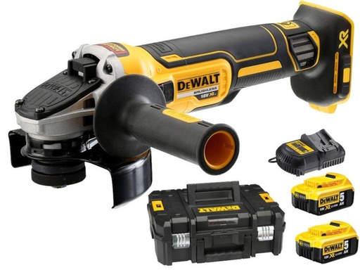 [26/5-405P2QW] Kampinis šlifuoklis Dewalt DCG405P2-QW; 18V 2x5,0Ah