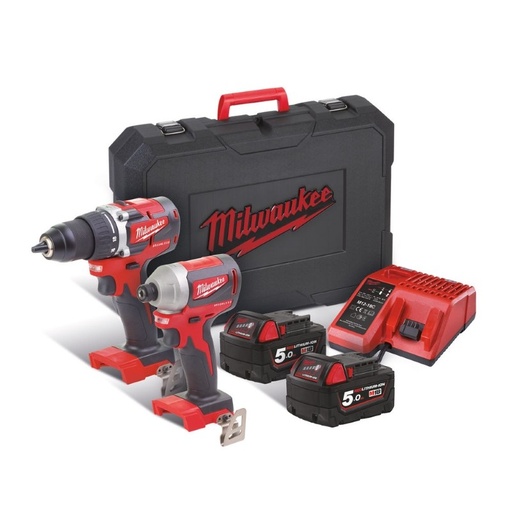 [26/7-64718] Tööriistakomplekt Milwaukee M18 CBLPP2B-502C; 18V 2x5,0Ah