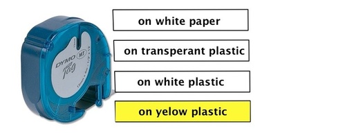 [31-21660] LETRATAG plastikust kleepkirjalint, valge, 12 mm