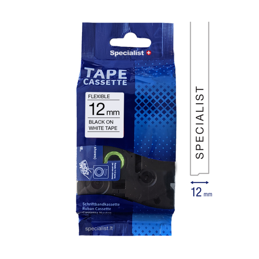 [31/2-FX231] SPECIALIST+ lenta FLEXIBLE komp., 12 mm, melna / balta