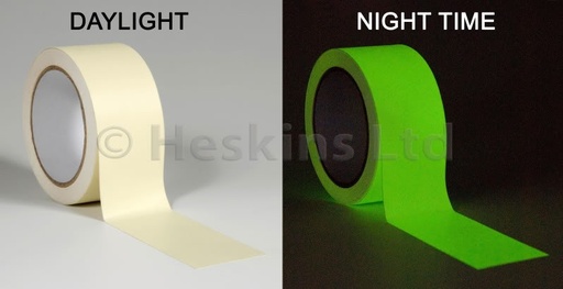 [40/1-15010] Lint fotoluminesc, 50 mm × 10 m helendav