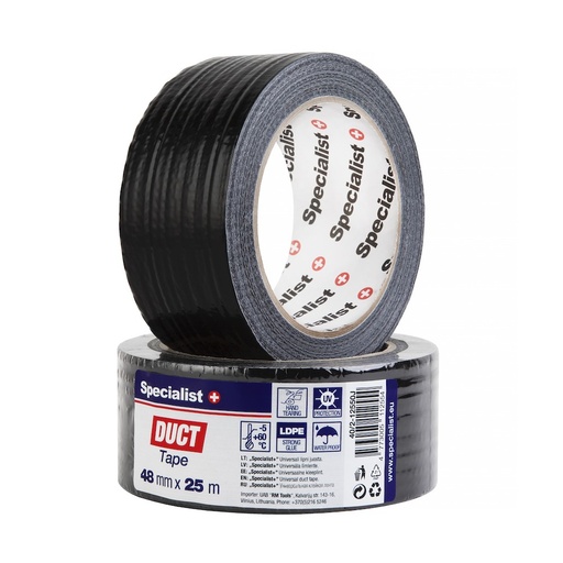 [40/2-12550J] SPECIALIST+ universāla līmlente, 48 mm x 25 m, melna