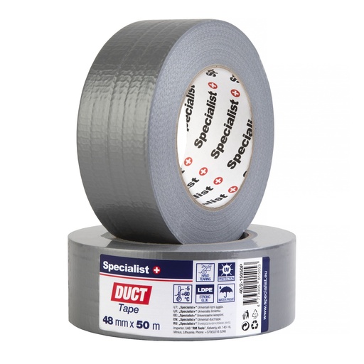 [40/2-15050P] SPECIALIST+ universal duct tape, grey, 50 m x 48 mm