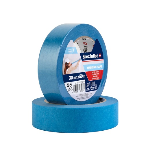 [40/2-75030M] SPECIALIST+ masking tape, blue, 50 m x 30 mm