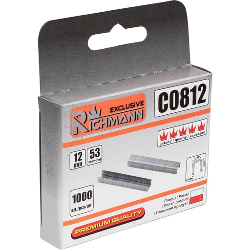 [42-C0812] Kabės 53 tipo „RICHMANN" 12 mm, 1000 vnt.