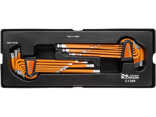 [42-C1209] Komplekts - L formas atslēgas, S2, 18 gab.